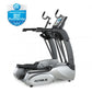 TRUE ES900 elliptical machine with black and silver frame, digital display console, and dual moving handles on white backgrou
