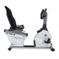 TRUE ES900 recumbent exercise bike with white frame, black seat and handlebars, on white background