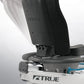 TRUE ES900 recumbent exercise bike with black and white frame, gray seat, and blue cable detail on white background