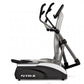 TRUE M50 elliptical machine with black foot pedals and silver frame on white background