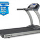 TRUE Performance 100 commercial treadmill with gray frame, black running deck, and digital console display on white backgroun
