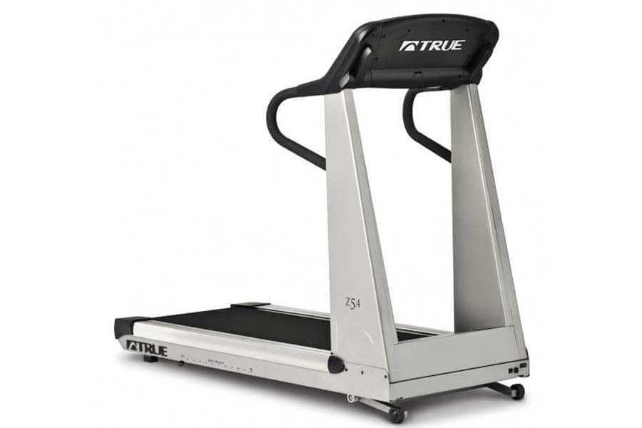 TRUE Z5.4 treadmill with silver frame, black accents, and digital console on white background