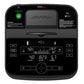 Life Fitness T5 treadmill console with black display screen showing workout metrics, green energy saver button, and control b