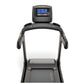 Matrix TF30 black folding treadmill with digital display console, handrails, and running deck on white background