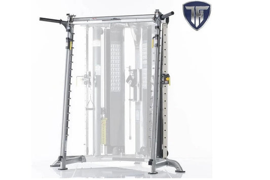 TuffStuff Evolution CXT-225 Smith Press Attachment with silver steel frame and black handles, displayed on white background