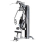 TuffStuff Apollo 7300 3-Station Multi Gym System with gray and black frame, seated chest press station, and cable pulley syst