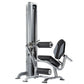 TuffStuff Apollo 7300 3-station multi gym system with silver metal frame, black padded seats and handles, on white background