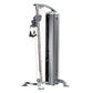 TuffStuff Apollo 7000 high-low pulley machine with gray metal frame, dual cable arms, and black foot pedals on white backgrou
