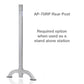 Silver aluminum rear post with wide curved base for leg press station stand-alone support