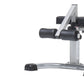 TuffStuff Evolution Deluxe Multi Purpose Bench with silver frame, black padded seat and back, adjustable leg extension, on wh
