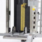 TuffStuff Evolution Smith Machine with half cage ensemble featuring yellow terminal strip block and metal frame on white back