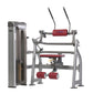 TuffStuff Abdominal Crunch Proformance Plus machine with silver frame, red seat and handles, and red weight stack on white ba