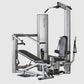 Vectra On-Line 1450 home gym with silver cylindrical towers, black padded seat, leg press platform, and cable attachment syst