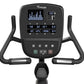 Vision R60 recumbent exercise bike with black frame, digital display showing metrics, and curved handlebars on white backgrou