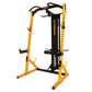 Powertec WorkBench Lat Tower Option with yellow steel frame and black central column on white background