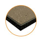 Warrior Multilayer Interlocking Rubber Gym Flooring Tile in cedar with black rubber base layer, shown in cross-section view