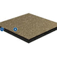 Warrior Multilayer Interlocking Rubber Gym Flooring Tile in cedar with black base layer, shown at angle on white background