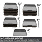 Warrior Aerobic High Step in five adjustable heights from 4 to 12 inches with gray and black risers on white background