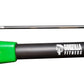 Warrior Body Bar 10lb with black shaft and bright green end caps, shown from two angles on white background