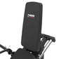 Black Warrior Strength leg press machine with padded seat and backrest on white background