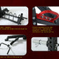 Warrior Cage/Rig Combo showing weight plate rack, red side handle bar, rotating bar, and plate post components on maroon back