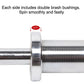 Chrome and white Olympic curl barbell axle with 0.7-inch diameter collar and double brush bushings, shown in close-up detail