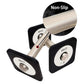 Warrior D22.5 adjustable dumbbells with black and white square weight plates, beige non-slip grip handle, flat lay view