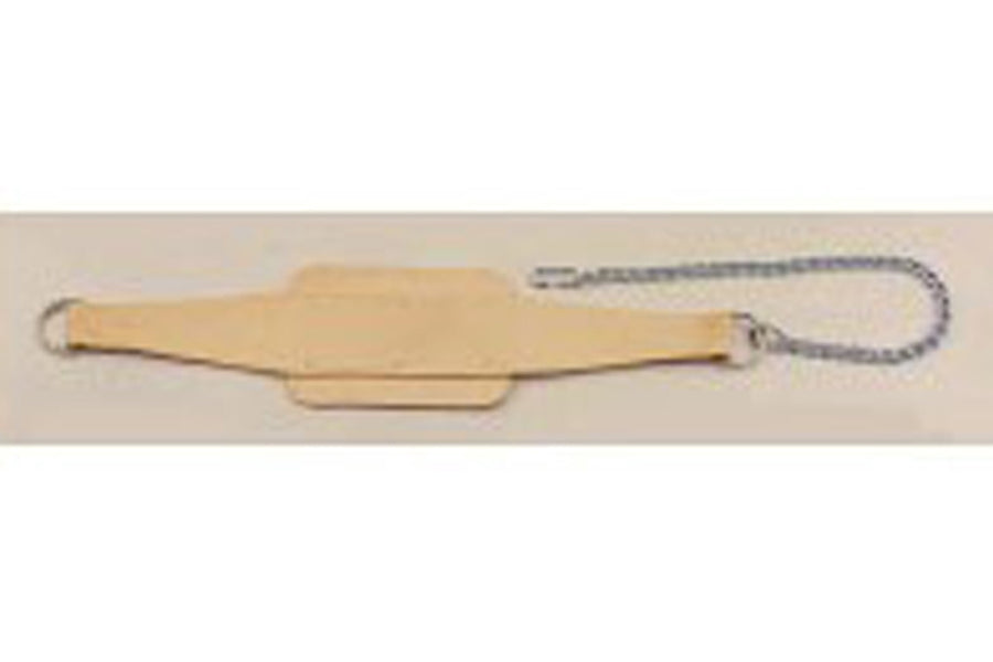 Warrior Dipping Belt with Chain - leather belt with metal chain attachment on beige background