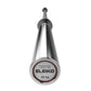 Eleiko Performance Powerlifting Bar, 20 kg, brushed steel with labeled weight collar on white background