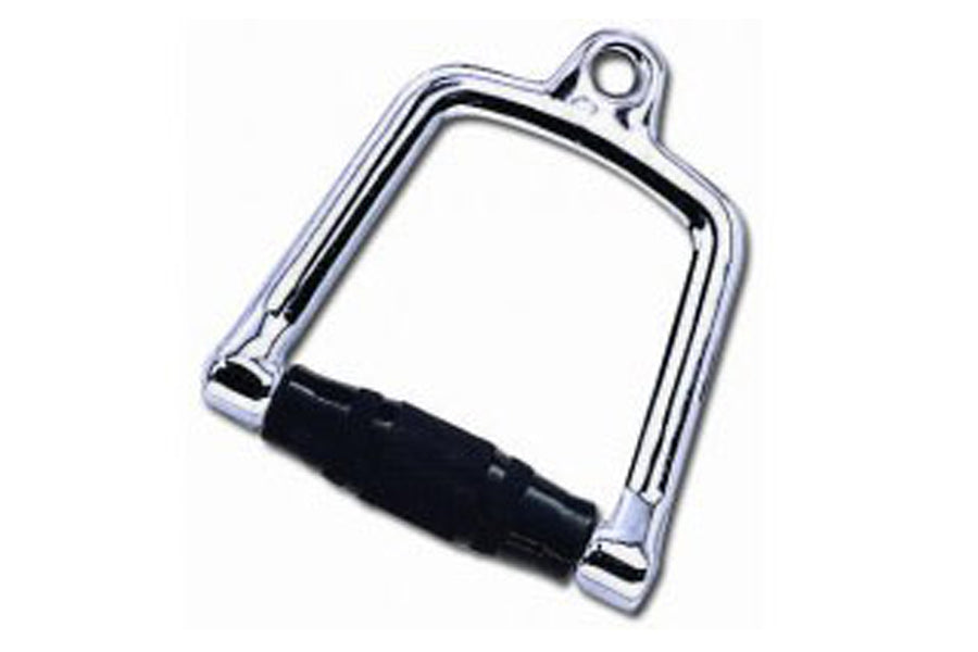 Warrior heavy cable handle with chrome frame and black grip, on white background