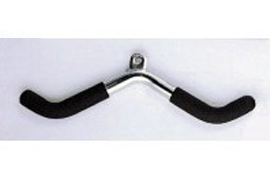 Warrior Hollow Press Down Bar with curved black foam handles and metal center attachment, flat lay on white background