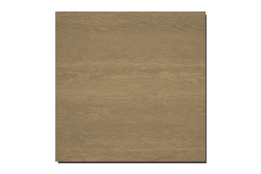 Warrior Marble Interlocking Gym Tile Flooring in taupe with textured wood-look surface, flat lay view