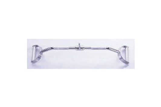 Chrome revolving pro-lat bar with fixed handles on white background