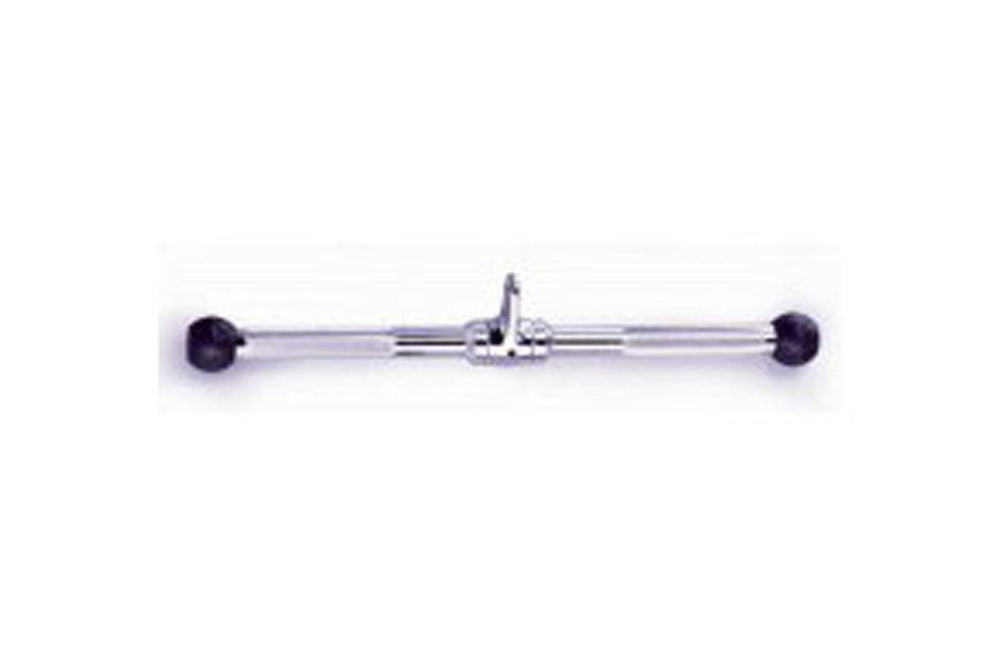 Warrior Revolving Solid 20" Straight Bar with purple balls and chrome center on white background