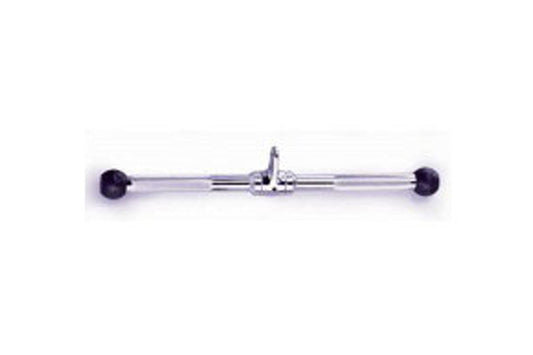 Warrior Revolving Solid 20" Straight Bar with purple balls and chrome center on white background