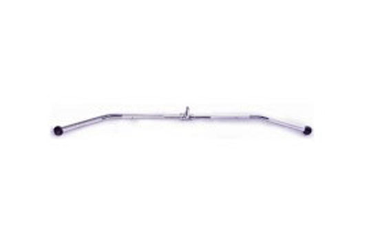 Warrior Revolving Solid 48-inch Lat Bar with chrome finish and rotating end caps on white background