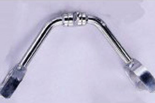 Warrior Revolving Solid Dual Purpose Bar with chrome finish and black grip handles on lavender background