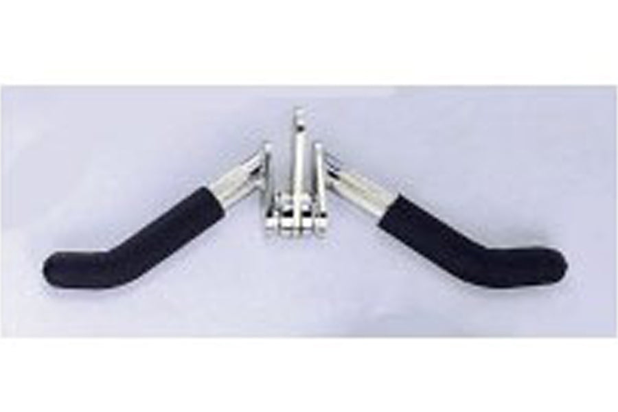Warrior rotating balance press down bar with black foam handles and silver rotating center mechanism on white background