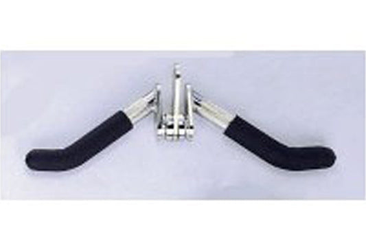 Warrior rotating balance press down bar with black foam handles and silver rotating center mechanism on white background