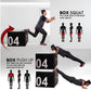Warrior Soft Stackable Plyo Box Set with models demonstrating box squat and push-up exercises on black boxes