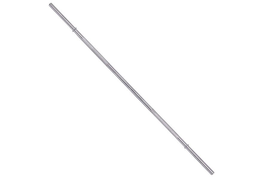 Warrior Standard 1" EZ-Curl Bar with straight clamp end, chrome finish, on white background