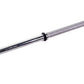 Warrior Standard 1" EZ-Curl Bar with straight clamp end, chrome shaft and grey knurled grip sleeve on white background