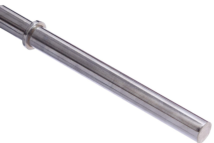 Warrior Standard 1 inch weightlifting bar with straight end, chrome finish, on white background