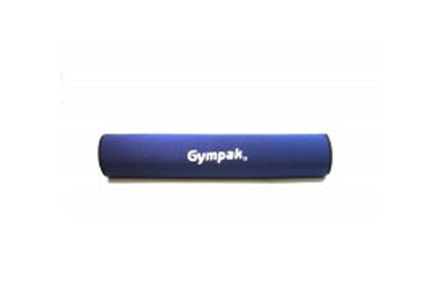 Warrior Weight Bar Squat Pad in blue high-density neoprene, 18 inches long, with Gympak branding on white background