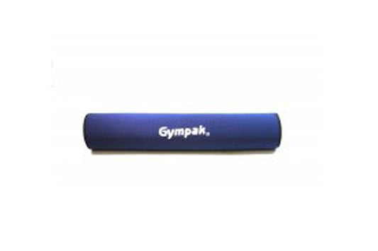 Warrior Weight Bar Squat Pad in blue high-density neoprene, 18 inches long, with Gympak branding on white background