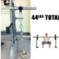 Warrior Weightlifting Chain pair with 44lbs total weight, silver metal chains with connector hooks on gym equipment bar