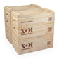 Plyometric wooden jerk blocks set with three stacked boxes labeled 6", 12", and 15" in natural pine with red Xtreme Monkey br