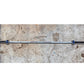 York Men's Elite Competition Olympic Bar with blue collars on concrete background, flat lay