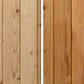 Light and medium wood planks side-by-side showing color comparison for sauna interior paneling