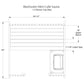 Blackwater mini-cube sauna top view with dimensions, 18-inch upper bench, 11.25-inch lower step, seats 1-2 people
